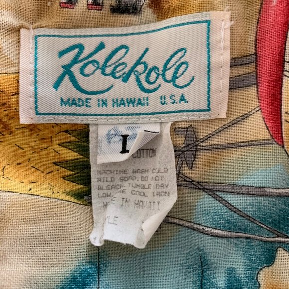 Kole Kole Vintage Hawaiian panel cars Shirt button - Picture 4 of 6